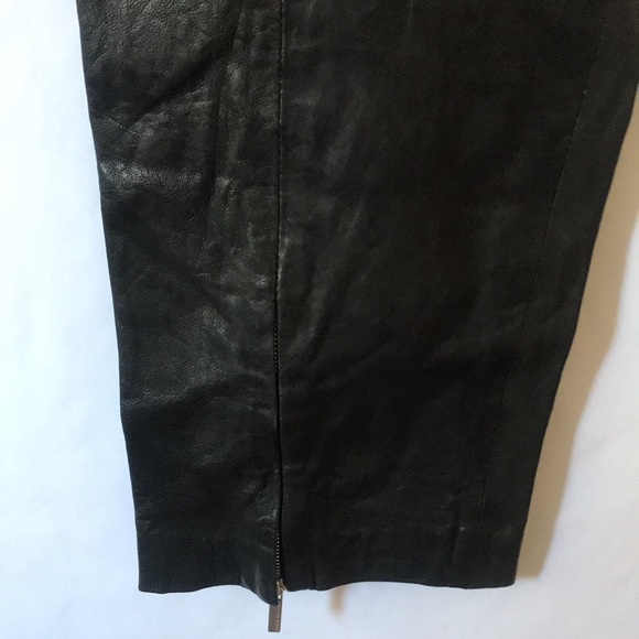 Karen Millen real leather crop pant ankle zip lamb leather size 12 - Picture 17 of 17